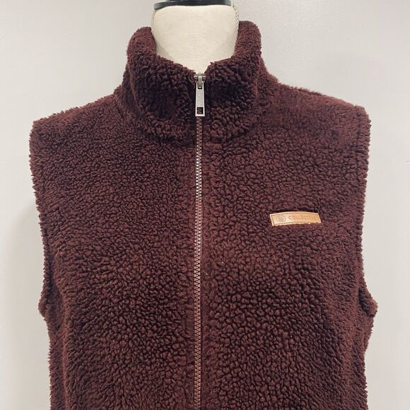 SAGE COLLECTIVE S Women’s Sherpa Fleece Sleeveless Vest Burgundy Hiking Outdoor - Picture 12 of 16